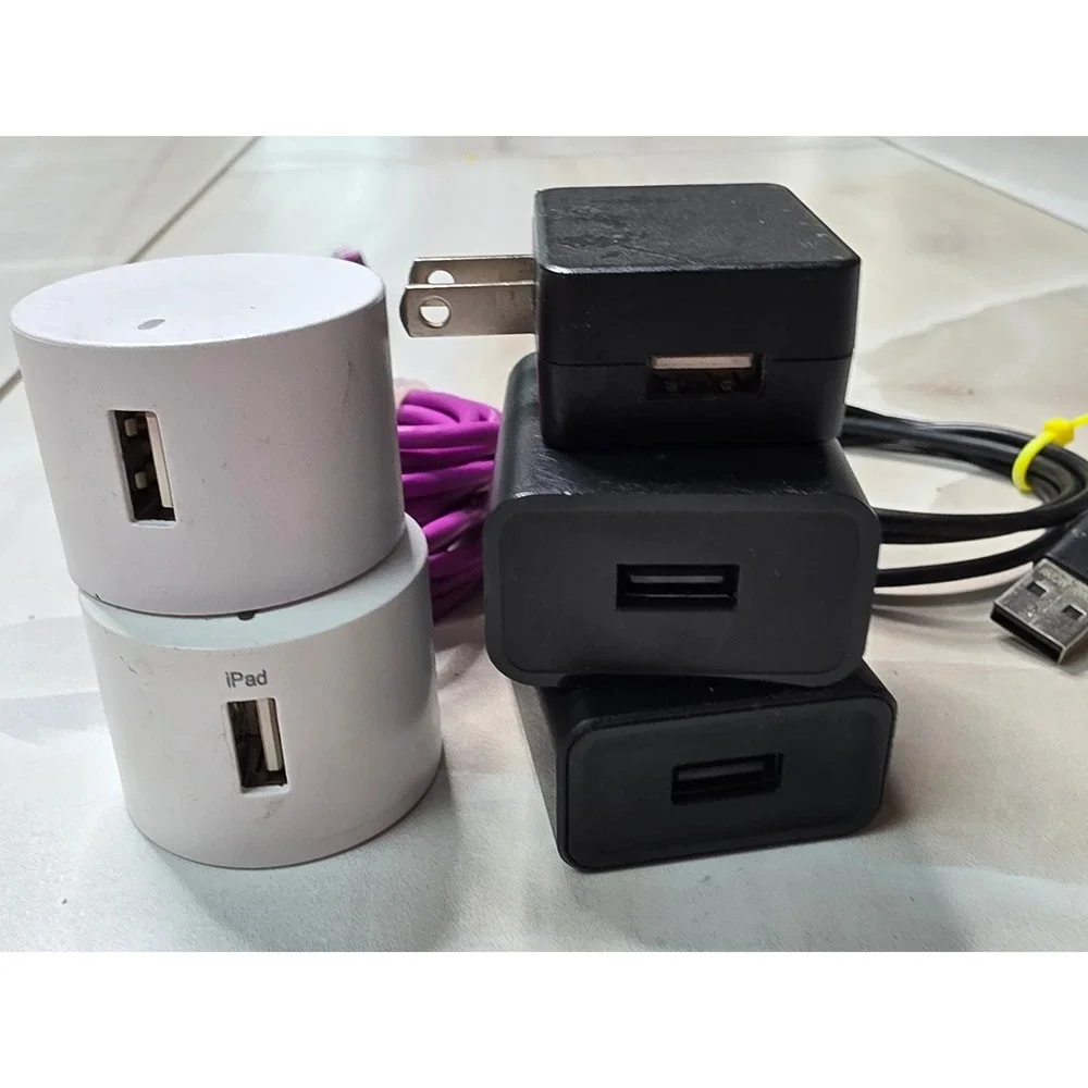 Onn USB Wall Charger Block Bundle with USB-C and Micro-USB Cables 7pc Lot W4